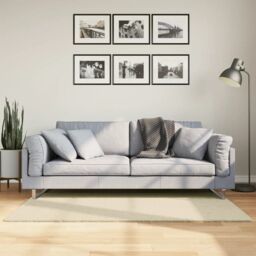 Berkfield Home Rug HUARTE Short Pile Soft & Washable Cream 80x150 cm - Size: Medium - thumbnail 1
