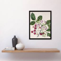 "Artery8 New Zealand Puriri Vitex Lucens Flowers Featon Framed Wall Art Print in Beige - Size: W12"" x H16""" - thumbnail 4
