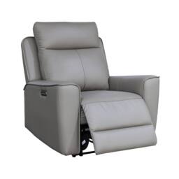 Aspire Rivington Real Leather Power Recliner Armchair with USB Charging in Grey - thumbnail 4