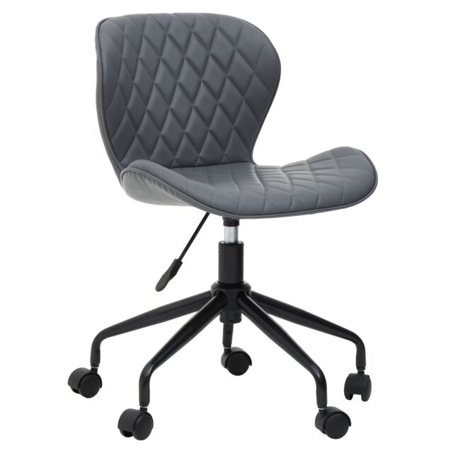 Orsina Comfortable Design Black Armless Home Office Chair, Ergonomic Work From Home Chair, Movable Sleek Chair in Grey - image 1