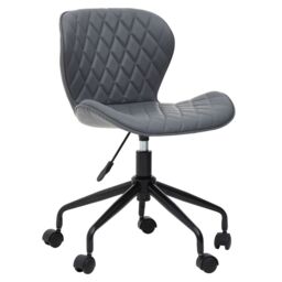 Orsina Comfortable Design Black Armless Home Office Chair, Ergonomic Work From Home Chair, Movable Sleek Chair in Grey