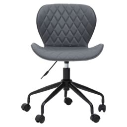 Orsina Comfortable Design Black Armless Home Office Chair, Ergonomic Work From Home Chair, Movable Sleek Chair in Grey - thumbnail 2