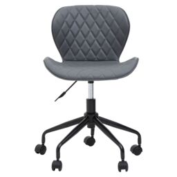 Orsina Comfortable Design Black Armless Home Office Chair, Ergonomic Work From Home Chair, Movable Sleek Chair in Grey - thumbnail 3