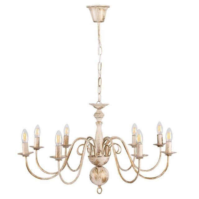 ValueLights Gothica 8 Way White Ceiling Light Chandelier - image 1