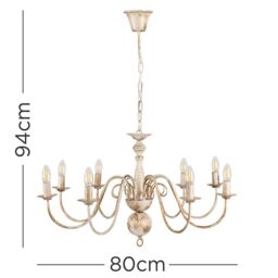 ValueLights Gothica 8 Way White Ceiling Light Chandelier - thumbnail 6
