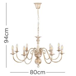 ValueLights Gothica 8 Way White Ceiling Light Chandelier - thumbnail 7
