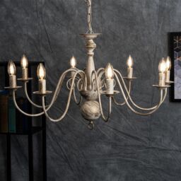 ValueLights Gothica 8 Way White Ceiling Light Chandelier - thumbnail 5