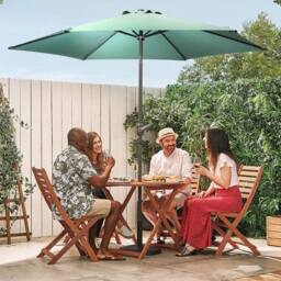 VonHaus 2.7M Dark Green Steel Garden Parasol - thumbnail 8