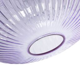 Happy Homewares Modern Designer Line Ribbed Glass Oval Pendant Lamp Shade in Lilac - Size: 12 inches - thumbnail 4