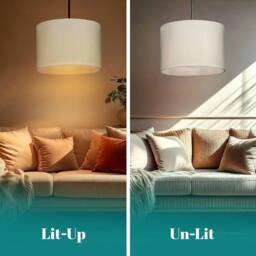 Havendro Beige 14 inch Modern Fabric Light Shade Table Lamp Shade Light - thumbnail 4