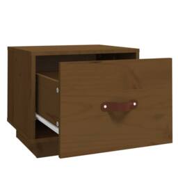 Berkfield Home Beautiful Bedside Cabinet Honey Brown 40x34x35 cm Solid Wood Pine - Size: 40 x 34 x 35 cm - thumbnail 7