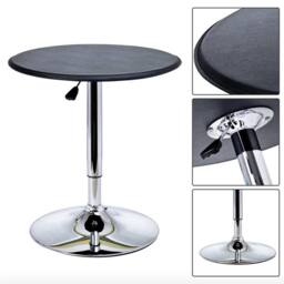 FORGEVIO Modern Round Tall Bar Table Small Metal Kitchen Breakfast Furniture - thumbnail 4
