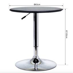FORGEVIO Modern Round Tall Bar Table Small Metal Kitchen Breakfast Furniture - thumbnail 2
