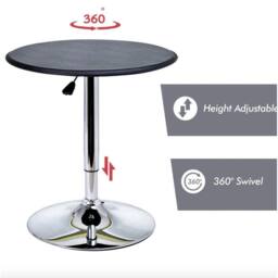 FORGEVIO Modern Round Tall Bar Table Small Metal Kitchen Breakfast Furniture - thumbnail 5