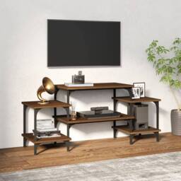 Berkfield Home TV Cabinet Brown Oak 117x35x52 cm Engineered Wood - Size: 117 x 35 x 52 cm - thumbnail 2