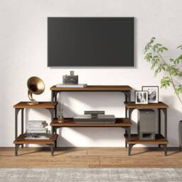 Berkfield Home TV Cabinet Brown Oak 117x35x52 cm Engineered Wood - Size: 117 x 35 x 52 cm - thumbnail 3