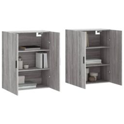 Berkfield Home Wall Mounted Cabinets 2 pcs Grey Sonoma 69.5x34x90 cm - thumbnail 3