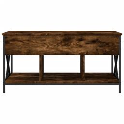 Berkfield Home Coffee Table Smoked Oak 100x55x50 cm Engineered Wood & Metal in Brown - Size: 100 x 55 x 50 cm - thumbnail 5