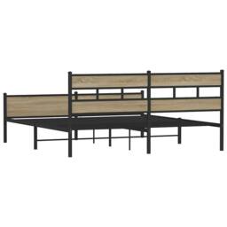 Berkfield Home Metal Bed Frame without Mattress Sonoma Oak 180x200 cm Super King in Light Oak - thumbnail 6