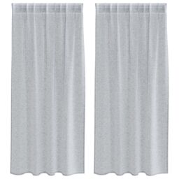 Berkfield Home Curtains with Curtains 2 pcs Dark gray 140 x 175 cm Polyester in Grey - thumbnail 2