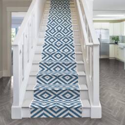 runrug Stair Runner Carpet - Reversible & Durable, 2mm - 'Blue Lagoon' in Blue - Size: 70 cm x 510 cm - thumbnail 4
