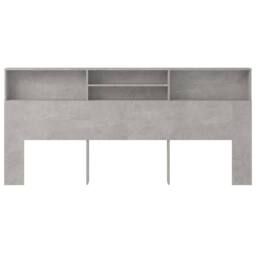 Berkfield Home Headboard Cabinet Concrete Grey 220x19x103.5 cm - thumbnail 3