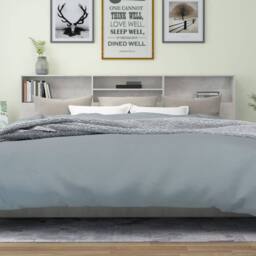 Berkfield Home Headboard Cabinet Concrete Grey 220x19x103.5 cm - thumbnail 5