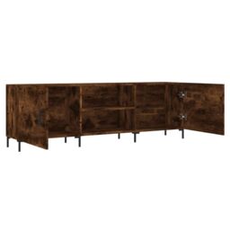 Berkfield Home TV Cabinet Smoked Oak 150x30x50 cm Engineered Wood in Brown - Size: 150 x 30 x 50 cm - thumbnail 6