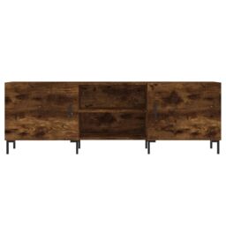 Berkfield Home TV Cabinet Smoked Oak 150x30x50 cm Engineered Wood in Brown - Size: 150 x 30 x 50 cm - thumbnail 5