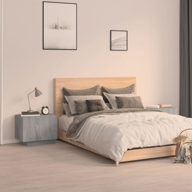 Berkfield Home Bedside Cabinet Grey Sonoma 100x35x40 cm Engineered Wood - Size: 100 x 35 x 40 cm - image 1