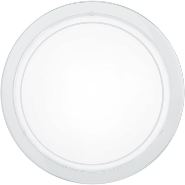 Loops Wall Flush Ceiling Light White Shade White Clear Glass Painted Bulb E27 1x60W - image 1