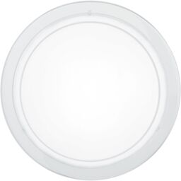 Loops Wall Flush Ceiling Light White Shade White Clear Glass Painted Bulb E27 1x60W