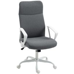 HOMCOM High Back Office Chair, Computer Desk Chair for Home, Grey - thumbnail 2