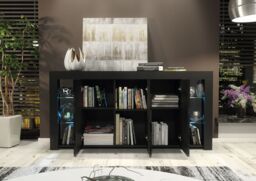 Creative Furniture Eden Sideboard 164cm - A Sophisticated & Spacious Cabinet with Gloss Doors & LED Lights in Black - thumbnail 5