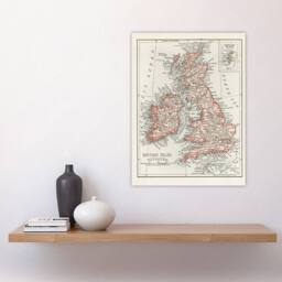 "Artery8 1900 British Isles Map Rand Mcnally Vintage Wall Art Print Poster in White - Size: W12"" x H16""" - thumbnail 4