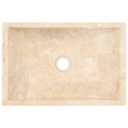 Berkfield Home Sink 45x30x12 cm Marble High Gloss Cream - Size: 45 x 30 x 12 cm - thumbnail 4