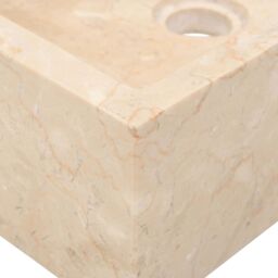 Berkfield Home Sink 45x30x12 cm Marble High Gloss Cream - Size: 45 x 30 x 12 cm - thumbnail 6