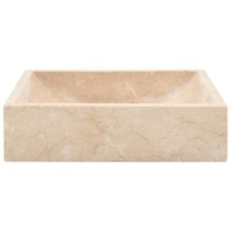 Berkfield Home Sink 45x30x12 cm Marble High Gloss Cream - Size: 45 x 30 x 12 cm - thumbnail 3