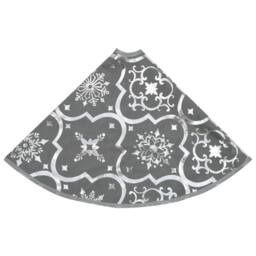 Berkfield Home Luxury Christmas Tree Skirt with Sock Grey 150 cm Fabric - thumbnail 5