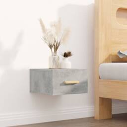 Berkfield Home Stunning Wall-mounted Bedside Cabinet Concrete Grey 35x35x20 cm - Size: 35 x 35 x 20 cm - thumbnail 2