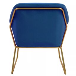 Orsina Functional Velvet Bushed Gold ArmChair, Cozy Desk Chair Velvet, Easy to Clean in Blue - thumbnail 4