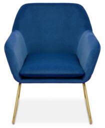 Orsina Functional Velvet Bushed Gold ArmChair, Cozy Desk Chair Velvet, Easy to Clean in Blue - thumbnail 7