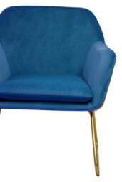 Orsina Functional Velvet Bushed Gold ArmChair, Cozy Desk Chair Velvet, Easy to Clean in Blue - thumbnail 5
