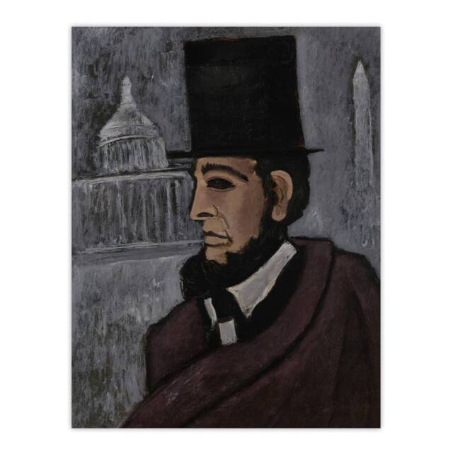 "Artery8 Weary of the Truth Abraham Lincoln Hartley Wall Art Poster Print in Grey - Size: W24"" x H32""" - image 1
