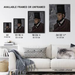 "Artery8 Weary of the Truth Abraham Lincoln Hartley Wall Art Poster Print in Grey - Size: W24"" x H32""" - thumbnail 3