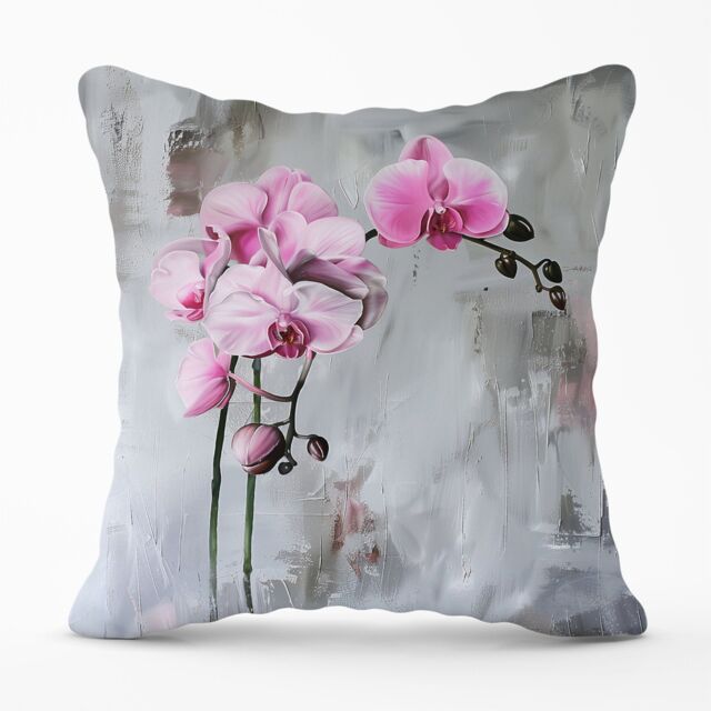 Warren Reed - Designer Pink Orchids Cushions - Size: 60 cm x 60 cm - image 1