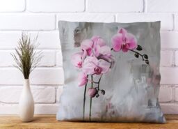 Warren Reed - Designer Pink Orchids Cushions - Size: 60 cm x 60 cm - thumbnail 2