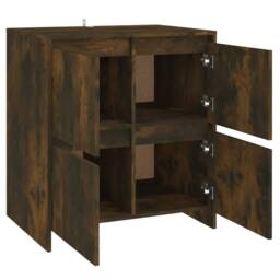 Berkfield Home Sideboard Smoked Oak 70x41x75 cm Engineered Wood in Brown - Size: 70 x 41 x 75 cm - thumbnail 5