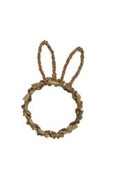KDMD Woven Twig Rabbit Silhouette Wreath 37cm H in Brown - thumbnail 2