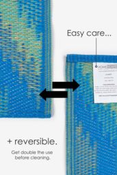 Homescapes Luxury Outdoor Rug Waterproof Reversible for Garden, Blue Amber Ikat - Size: 180 cm x 270 cm - thumbnail 6